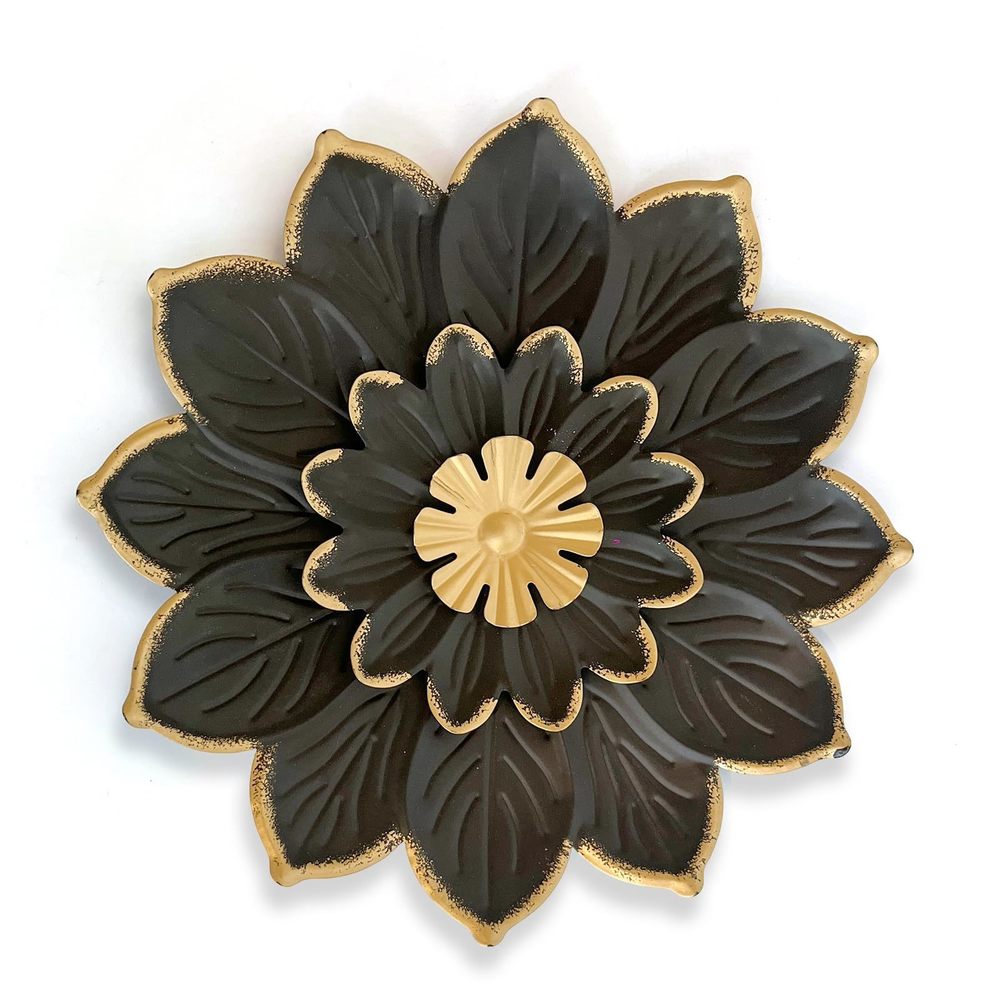 Metal Flower Wall Art Decor, White And Gold Wall Decor,9.2“modern Rustic😄